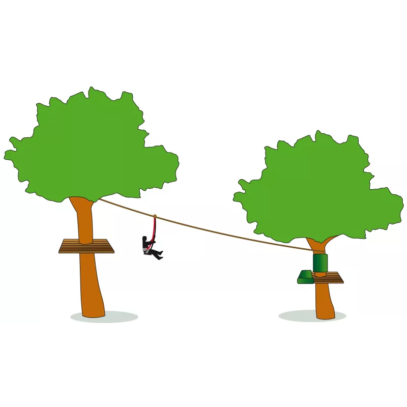 Zip-line swing for kids in situation 