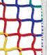 Filet en polypropylène, sans noeud, maille carrées de 45mm, coloris multicolore
