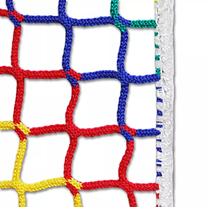 Filet en polypropylène, sans noeud, maille carrées de 45mm, coloris multicolore