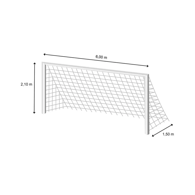 Paire de Filets football à 8 - TPE Ø3mm - Triangulaire - 145 maille simple