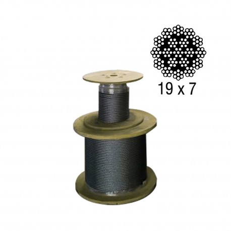 Galvanised steel non-rotating rope | 19x7, Resistance 1960 N/mm2