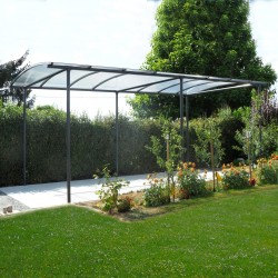 Carport - roof with translucent polycarbonate plates