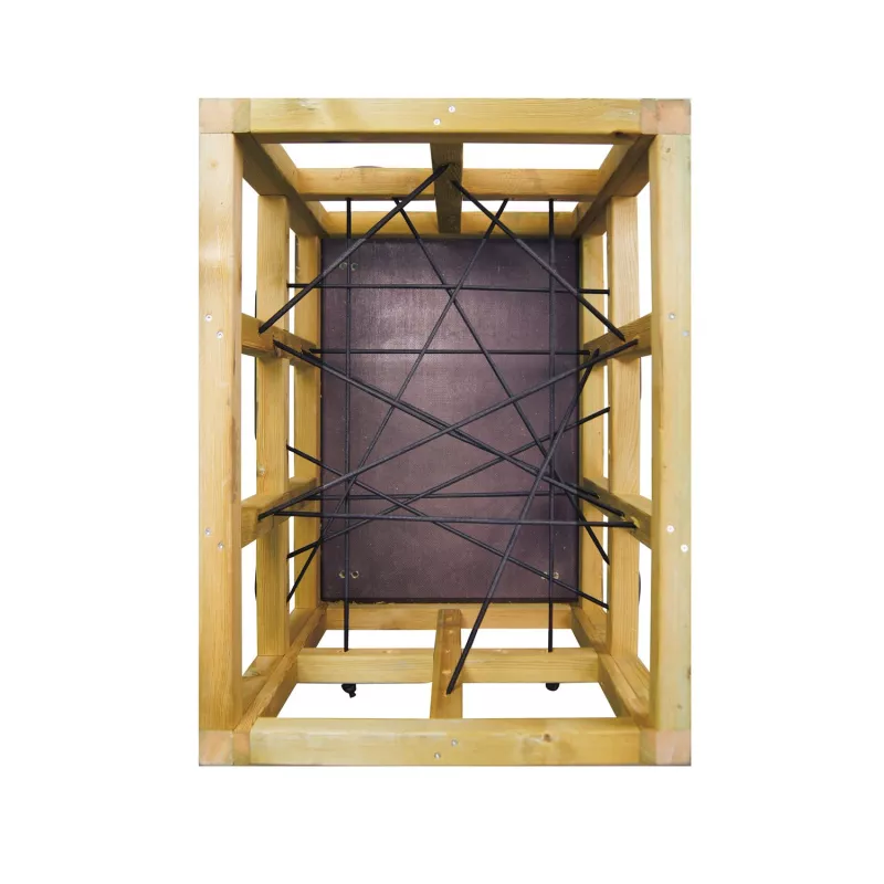 Spider Box : boite en bois autoclave classe 4, fixée sur plancher antidérapant -