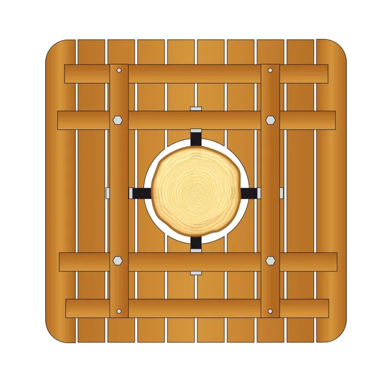 Platform on bracket treated timber class 4 thickness 32mm - Square form + access