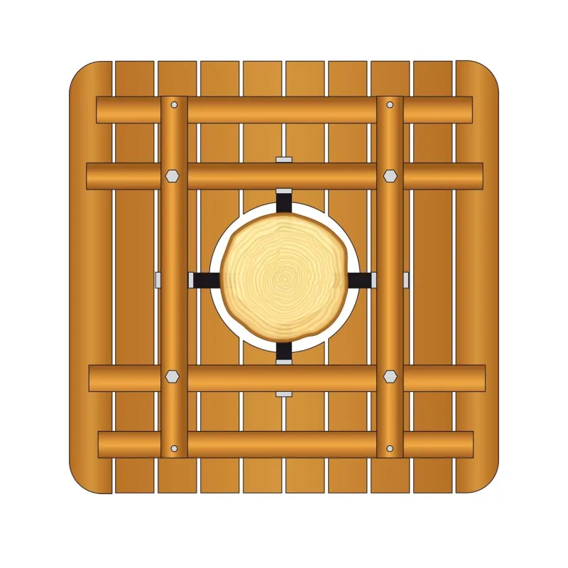 Platform on bracket treated timber class 4 thickness 32mm - Square form + access