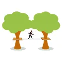 Balance pole in steel length 2m + 2 rope suspensions Ø16mm