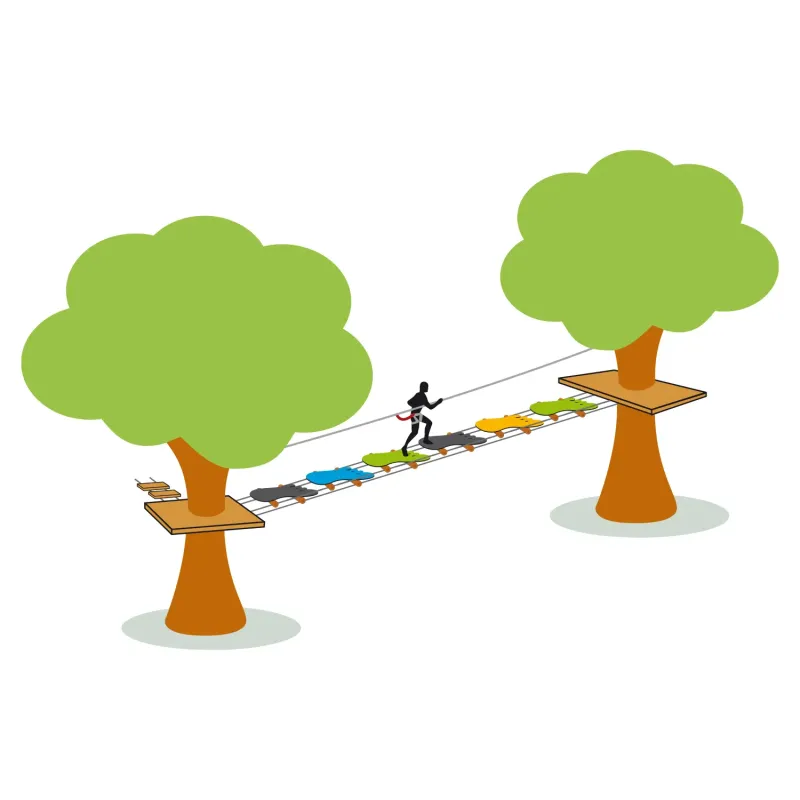 Big Foot | Module de jeu en bois pour parcours Accrobranche