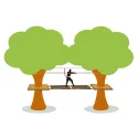 Discover wooden apparatus adapted to treetop adventure courses for everyone. 