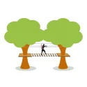 Carré à marcher |Agrès bois pour parc accrobranche enfants et adultes