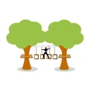 Flying square ECO | Rope tackle for adult/child adventure course