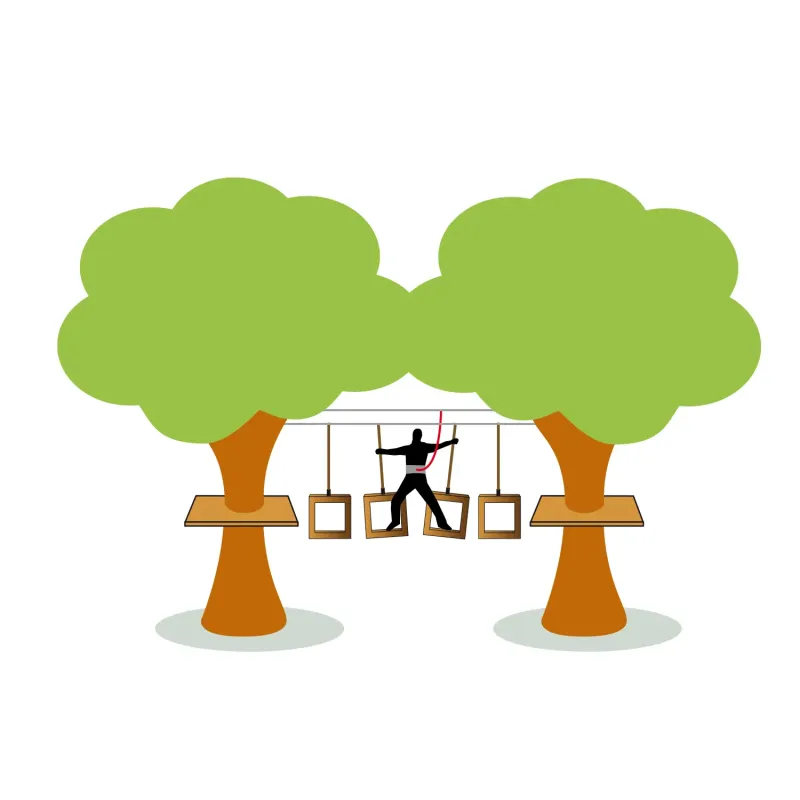 Flying square ECO | Rope tackle for adult/child adventure course