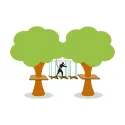 Hourglass ECO adventure course module class 4 treated wood suspended robust durable | Height play SPS Filets