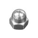 ZOOM on zinc-plated cap nuts 